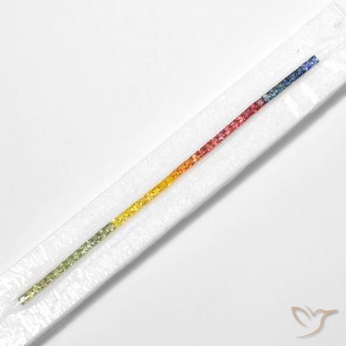 Gemas de Zafiro Multicolor natural de 8.07 ct, Cuadrado, VS