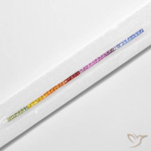 Gemas de Zafiro Multicolor natural de 5.96 ct, Cuadrado, VS