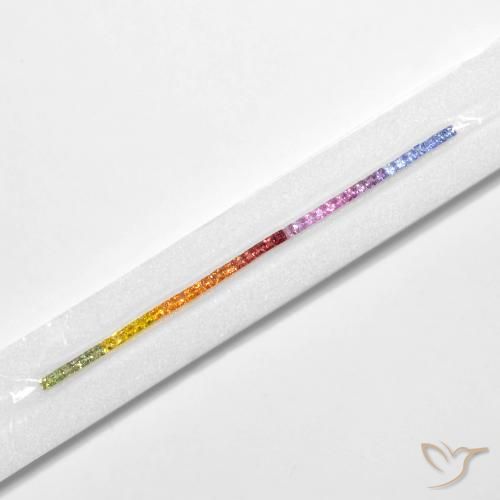 Gemas de Zafiro Multicolor natural de 5.29 ct, Cuadrado, VS