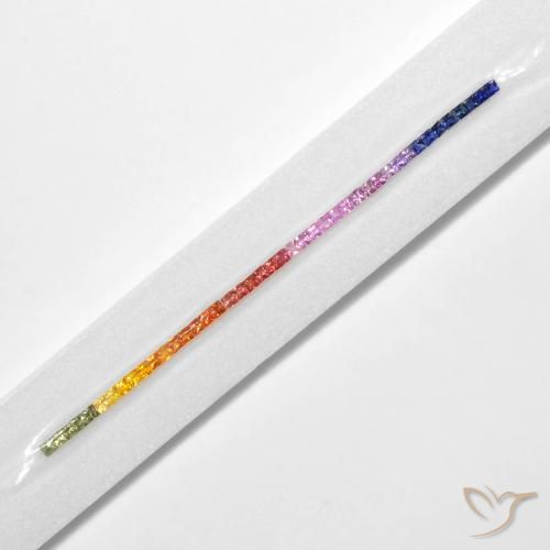 Gemas de Zafiro Multicolor natural de 5.65 ct, Cuadrado, VS