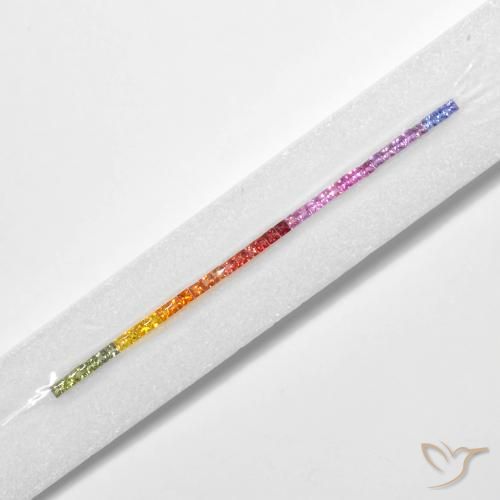Gemas de Zafiro Multicolor natural de 6.18 ct, Cuadrado, VS