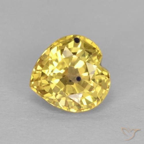0.59ct Natural Amarillo claro Zafiro, Corazón, VS
