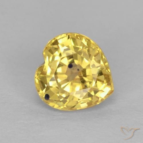 Zafiro Amarillo claro natural de 0.59 ct, Corazón, VS