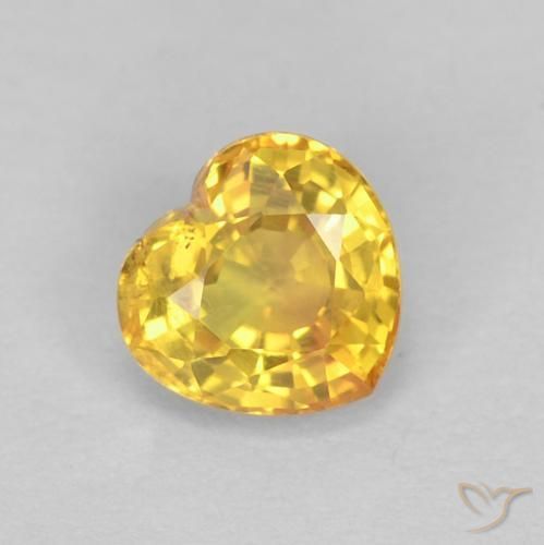0.48ct Natural Dorado Zafiro, Corazón, VS