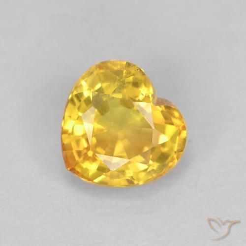 Zafiro Dorado natural de 0.48 ct, Corazón, VS