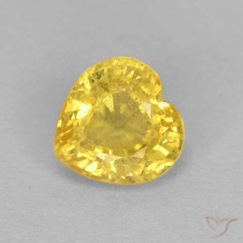 Zafiro Amarillo abejorro natural de 0.56 ct, Corazón, VS