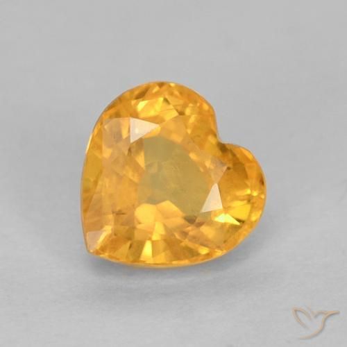 0.51ct Natural Naranja medio Zafiro, Corazón, VS