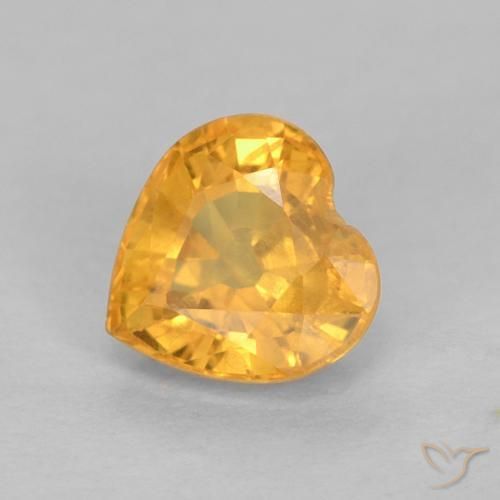 Zafiro Naranja medio natural de 0.51 ct, Corazón, VS