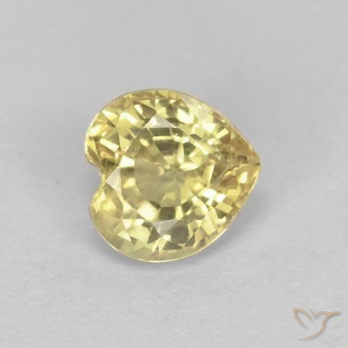 Zafiro Amarillo cálido natural de 0.52 ct, Corazón, VVS