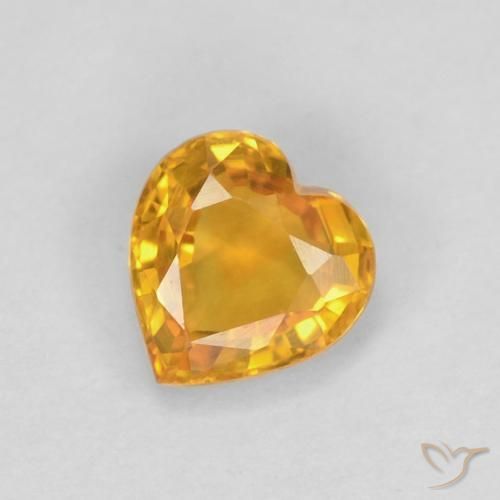 0.48ct Natural Dorado naranja Zafiro, Corazón, VVS-VS