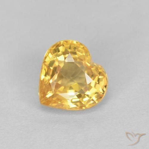 0.48ct Natural Dorado de calidad Zafiro, Corazón, VVS-VS