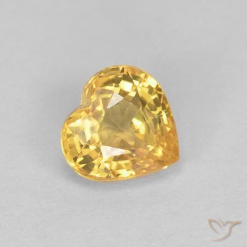Zafiro Dorado de calidad natural de 0.48 ct, Corazón, VVS-VS