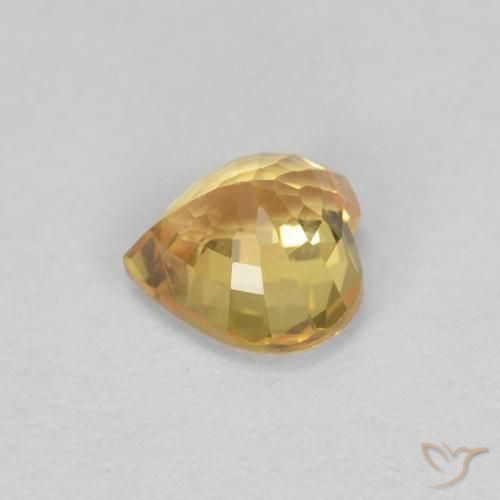 Zafiro Dorado de calidad natural de 0.48 ct, Corazón, VVS-VS