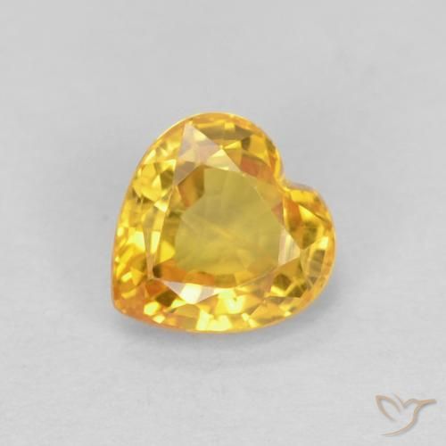0.49ct Natural Dorado Zafiro, Corazón, VVS-VS