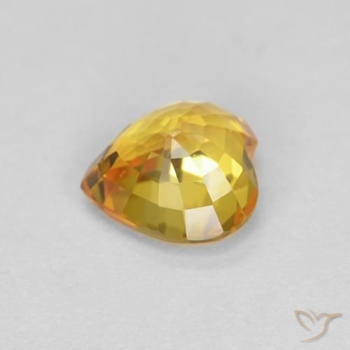 Zafiro Dorado natural de 0.49 ct, Corazón, VVS-VS