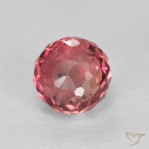 Zafiro Rojo rosado natural de 0.48 ct, Redondo, VVS-VS