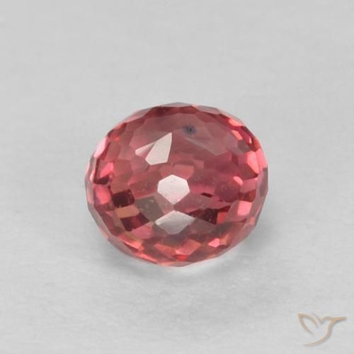 Zafiro Rojo rosado natural de 0.48 ct, Redondo, VVS-VS