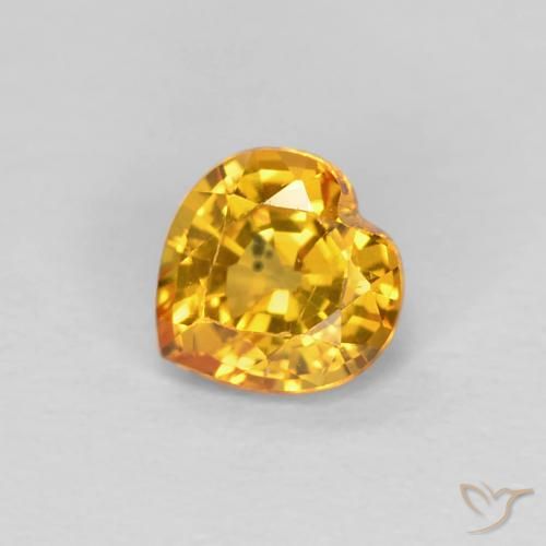 Zafiro Dorado oscuro natural de 0.44 ct, Corazón, VS