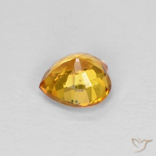 Zafiro Dorado oscuro natural de 0.44 ct, Corazón, VS