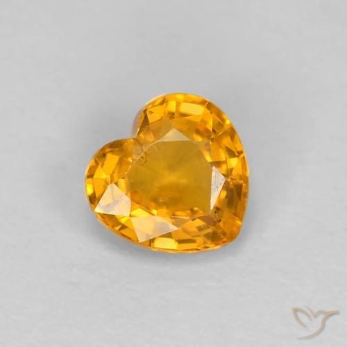 Zafiro Naranja medio natural de 0.45 ct, Corazón, VS