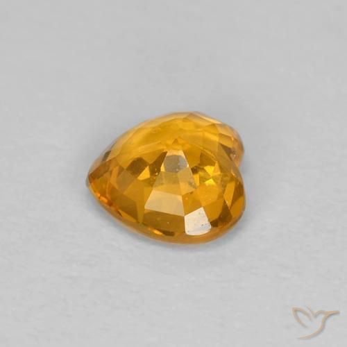 Zafiro Naranja medio natural de 0.45 ct, Corazón, VS
