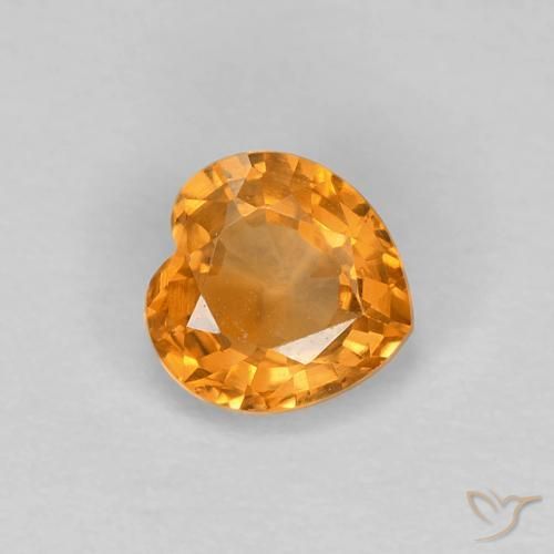 0.49ct Natural Dorado naranja intenso Zafiro, Corazón, VVS