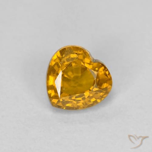 0.41ct Natural Dorado-naranja medio Zafiro, Corazón, VS