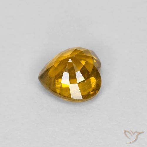 Zafiro Dorado-naranja medio natural de 0.41 ct, Corazón, VS