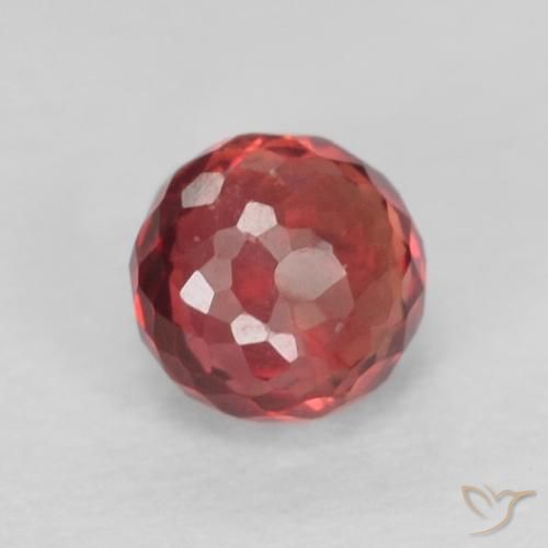 Zafiro Intense Reddish Pink natural de 0.39 ct, Redondo, VVS-VS