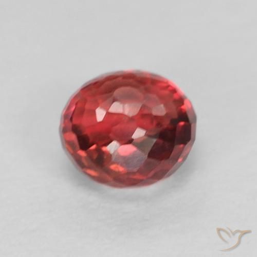 Zafiro Intense Reddish Pink natural de 0.39 ct, Redondo, VVS-VS