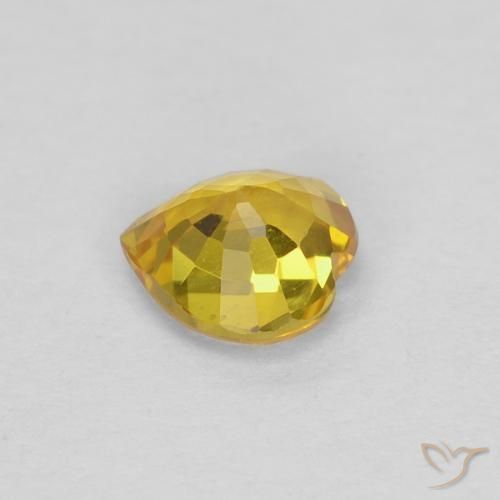 Zafiro Medium Light-Yellow natural de 0.45 ct, Forma de corazón, VS