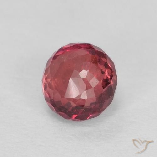 Zafiro Medium Dark-Red natural de 0.41 ct, Redondo, VVS