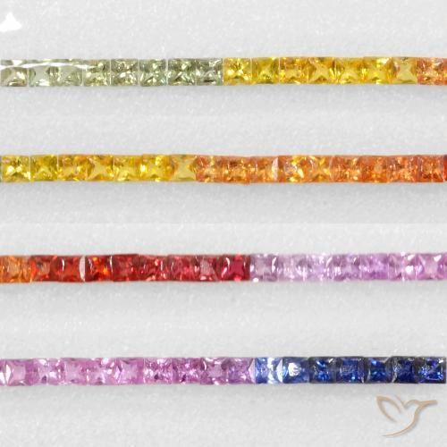 5.93ctw Natural Multicolor Zafiro, Cuadrado, VS