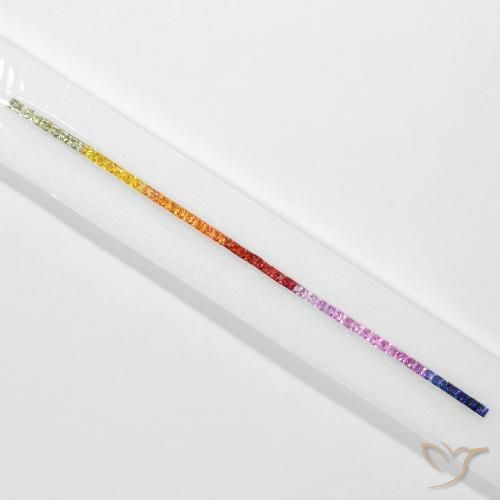 Gemas de Zafiro Multicolor natural de 5.93 ct, Cuadrado, VS