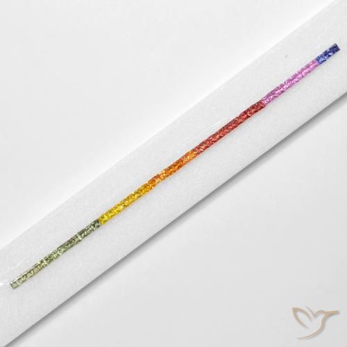 Gemas de Zafiro Multicolor natural de 7.97 ct, Cuadrado, VS