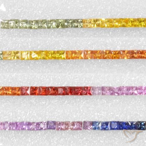 6.64ctw Natural Multicolor Zafiro, Cuadrado, VS