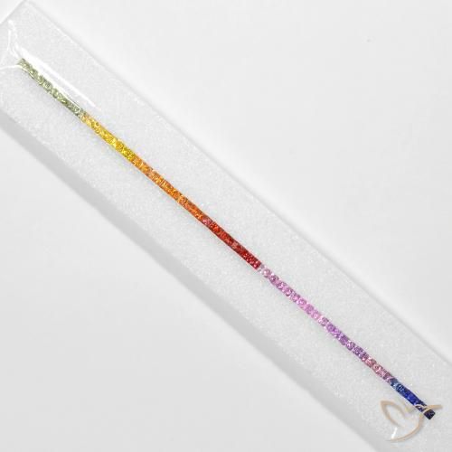 Gemas de Zafiro Multicolor natural de 6.64 ct, Cuadrado, VS