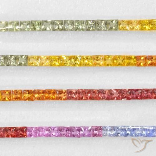 7.98ctw Natural Multicolor Zafiro, Cuadrado, VS