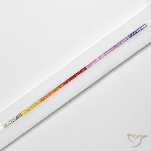 Gemas de Zafiro Multicolor natural de 6.42 ct, Cuadrado, VS