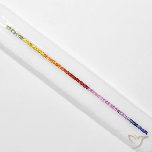 Gemas de Zafiro Multicolor natural de 6.42 ct, Cuadrado, VS
