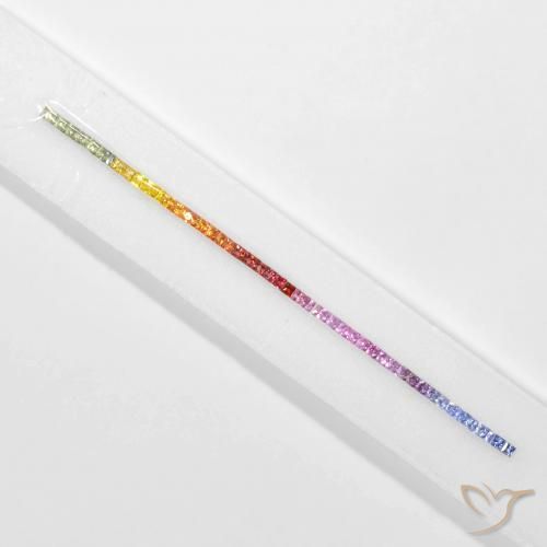 Gemas de Zafiro Multicolor natural de 6.06 ct, Cuadrado, VS