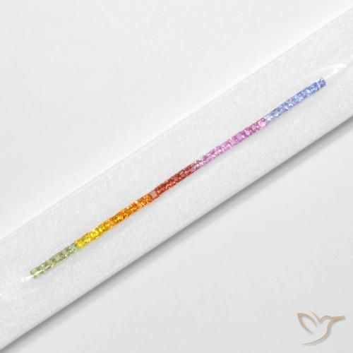 Gemas de Zafiro Multicolor natural de 5.21 ct, Cuadrado, VS