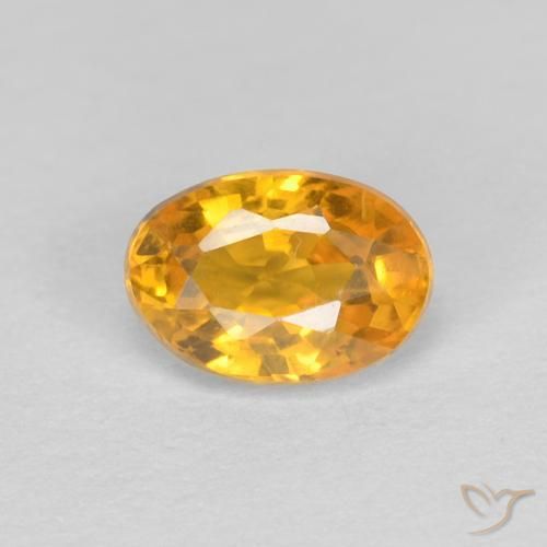 0.60ct Natural Dorado naranja Zafiro, Ovalada, VVS