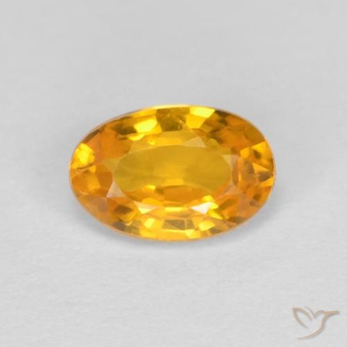 0.60ct Natural Naranja medio Zafiro, Ovalada, VVS