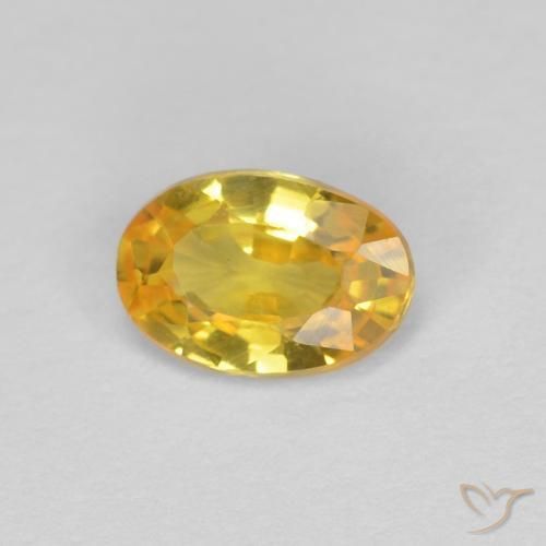 Zafiro Dorado natural de 0.44 ct, Ovalada, VVS