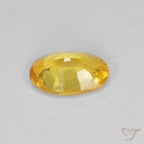Zafiro Dorado natural de 0.44 ct, Ovalada, VVS