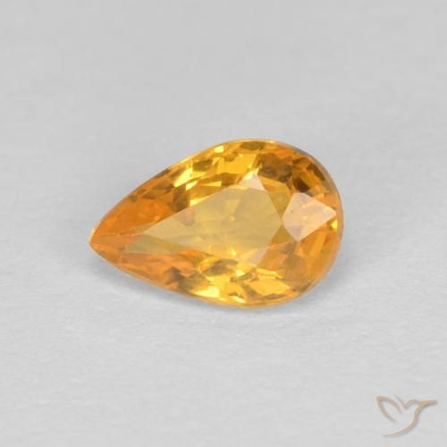 0.47ct Natural Dorado naranja Zafiro, En forma de pera, VVS