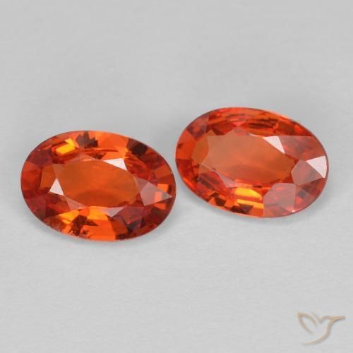 Gemas de Zafiro Rojo fuego natural de 0.91 ct, Ovalada, VVS