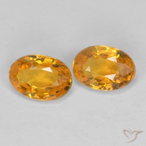 Gemas de Zafiro Dorado naranja oscuro natural de 1.22 ct, Ovalada, VVS