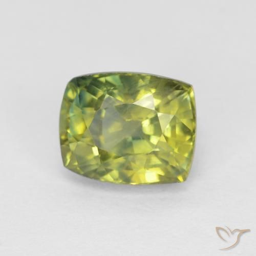 0.98ct Natural Medium Light Green Zafiro, Forma Cojín, VVS-VS